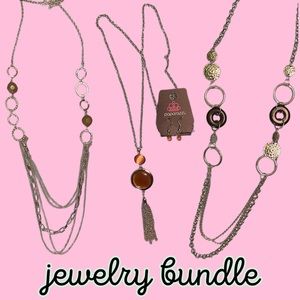 4 piece Paparazzi Jewelry Bundle • 3 long necklaces • 1 pair earrings